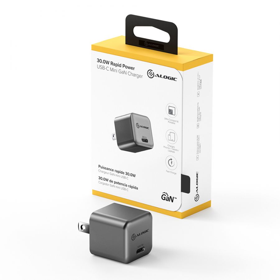 Buy 30W Rapid Power USB-C Mini GaN Charger Online at Alogic