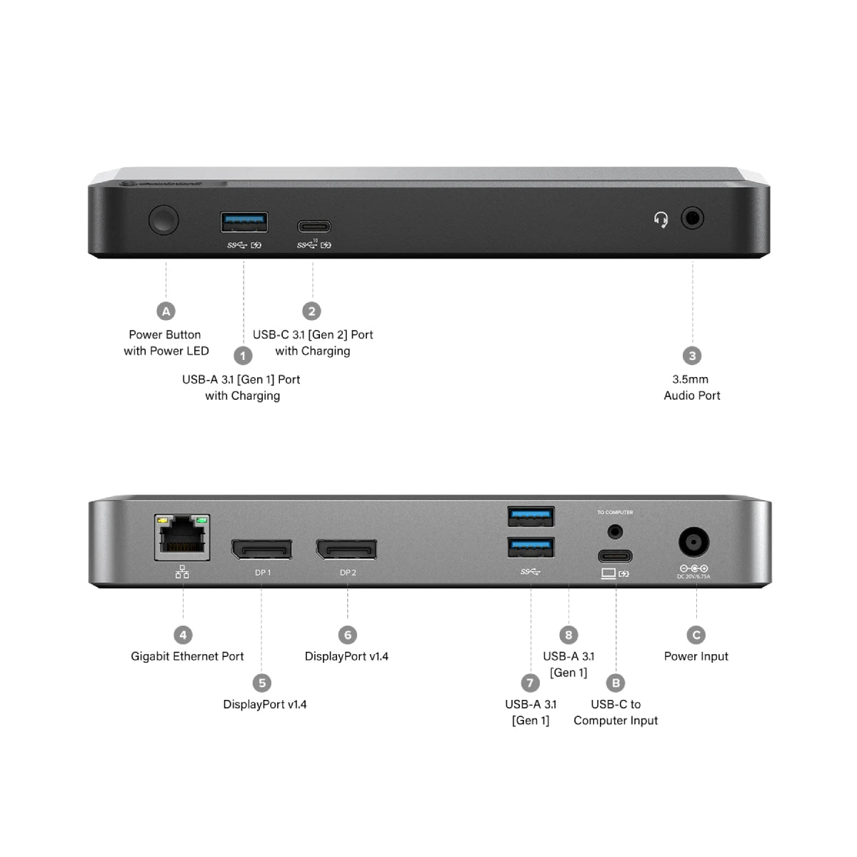 USB-C 8-in-1 Docking Station with Power Delivery